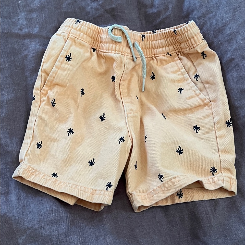 Old Navy Tan Shorts with Palm Print